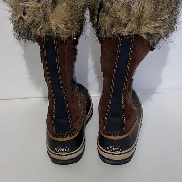 Sorel Joan of Arctic Women's Faux Fur Brown Mid-Calf Winter Snow Boots 8 - Picture 5 of 10